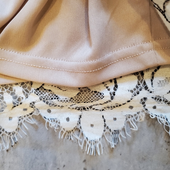 Lulus Delicate Darling Beige & Ivory Lace Bodycon Dress XS - Picture 8 of 11